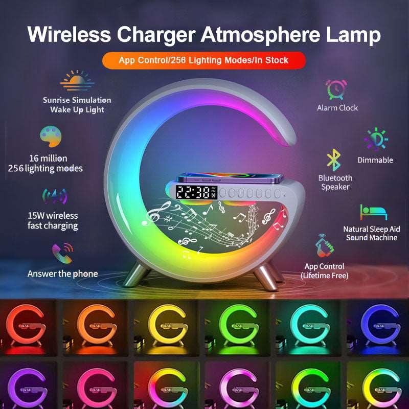 Επιτραπέζιο Led φωτιστικό SN091B με ασύρματη φόρτιση κινητού και ηχείο bluetooth Μαύρο