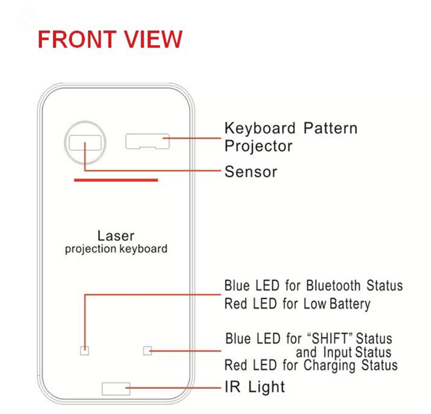 LEING FST Εικονικό πληκτρολόγιο λέιζερ Bluetooth