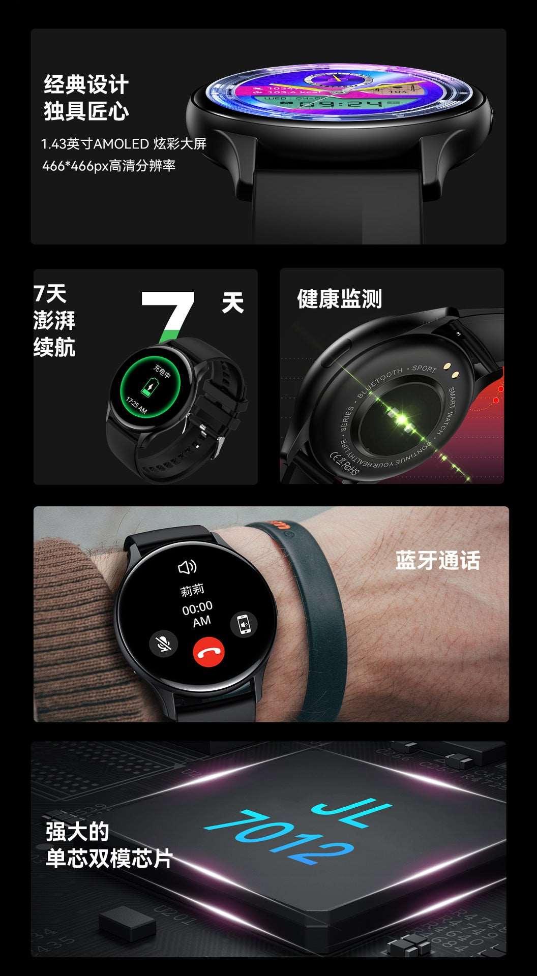 HK89 Smartwatch με NFC - Σε τρεια χρώματα